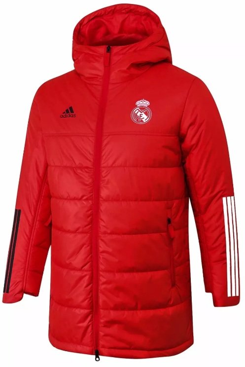 Jaqueta Winter oficial Adidas Real Madrid 2020 2021 Vermelha